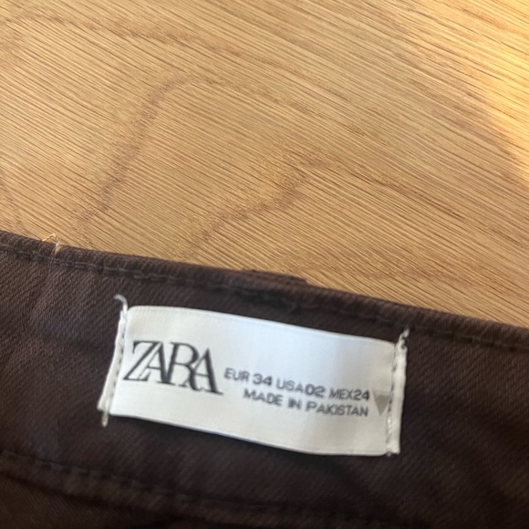 Zara brown jeans - high waist split seam jeans - Picture 4 of 9